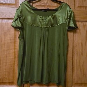 Apt. 9 Olive Green Satin Blouse